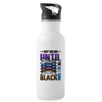 Keep turning until the belt turns black, karate - Water bottle with straw - white - Right