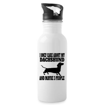 Dackelhund Hunde Dachshund Teckel Hundehalter Hund - Trinkflasche mit integriertem Trinkhalm - Weiß - Rechts