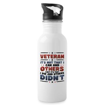 Stolz Auf Veteran, Anerkennung, Veterans Day. - Trinkflasche mit integriertem Trinkhalm - Weiß - Rechts