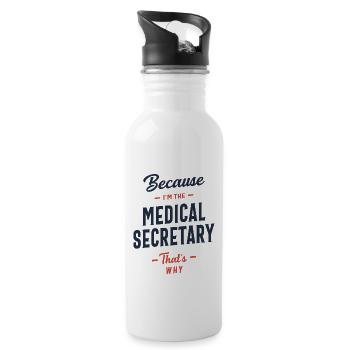 Medical Secretary Job Occupation - Water bottle with straw - white - Right