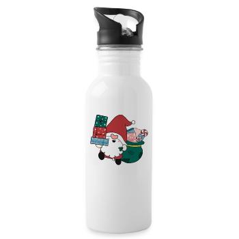 Joyeux Noël Drôle de Chemise de Noël - Gourde avec paille intégrée - blanc - Droite