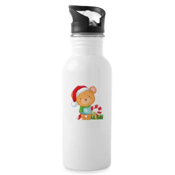 Joyeux Noël Drôle de Chemise de Noël - Gourde avec paille intégrée - blanc - Droite