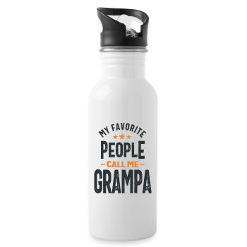 My Favorite People Call Me Grampa - Dad Grandpa - Water bottle with straw - white - Right