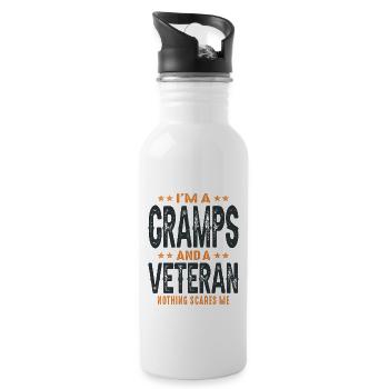 I'm a Gramps and a Veteran - Dad Grandpa - Water bottle with straw - white - Right