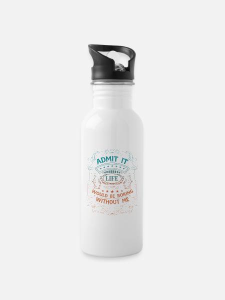 Bauwesen Gebäude Hochbau Geschenke - Trinkflasche mit integriertem Trinkhalm - Weiß