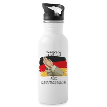 BETEN FÜR DEUTSCHLAND - Trinkflasche mit integriertem Trinkhalm - Weiß - Rechts