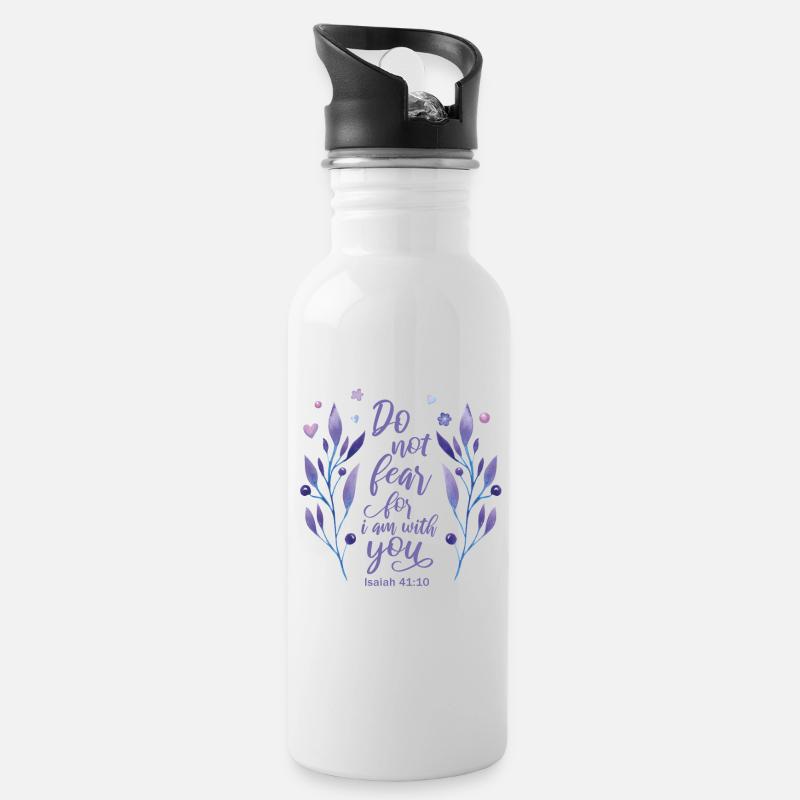 Religiöses Zitat Christliches Geschenk - Trinkflasche mit integriertem Trinkhalm - Weiß