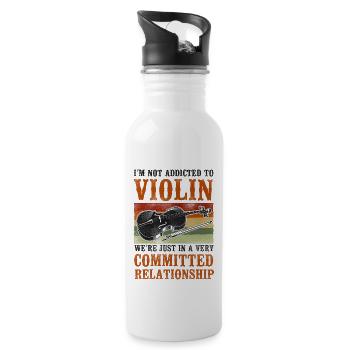 Violin Violinist Vintage Retro I'm - Water bottle with straw - white - Right