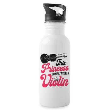 Violin Violinist Girl This - Water bottle with straw - white - Right