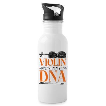 Violin Violinist Vintage Violin - Trinkflasche mit integriertem Trinkhalm - Weiß - Rechts