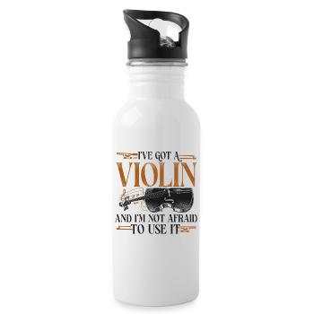 Violin Violinist Vintage I've Got - Water bottle with straw - white - Right