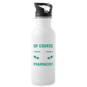 Pharmacist Medicine Registered pharmaceutical G - Water bottle with straw - white - Right
