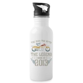 L'homme Le Mythe La Légende Né En 2013 - Gourde avec paille intégrée - blanc - Droite