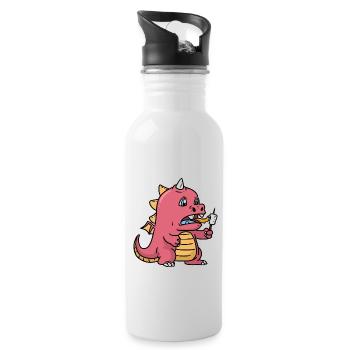 Bébé Dragon Affamé Faim Faim Enfants Bébé - Gourde avec paille intégrée - blanc - Droite