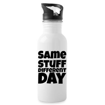 SSDD Same stuff different day - Trinkflasche mit integriertem Trinkhalm - Weiß - Rechts