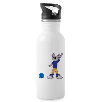 Koala plays bowling - Water bottle with straw - white - Right
