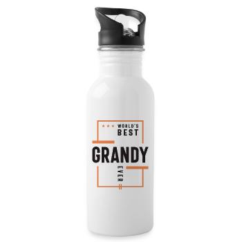 World's Best Grandy Ever - Dad and Grandpa - Water bottle with straw - white - Right
