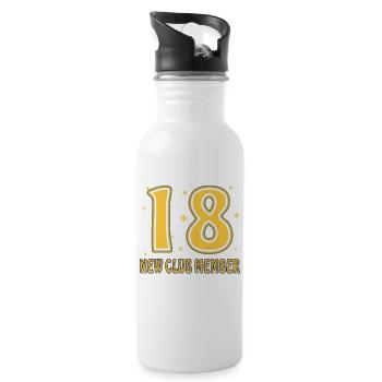 GEBURTSTAG 18 - Trinkflasche mit integriertem Trinkhalm - Weiß - Rechts