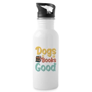Chiens et livres La vie est bonne lecture Amoureux des livres - Gourde avec paille intégrée - blanc - Droite