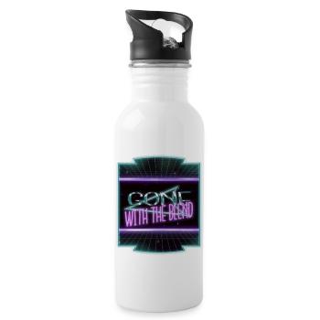 comics present book cat wine books coffee happy - Trinkflasche mit integriertem Trinkhalm - Weiß - Rechts