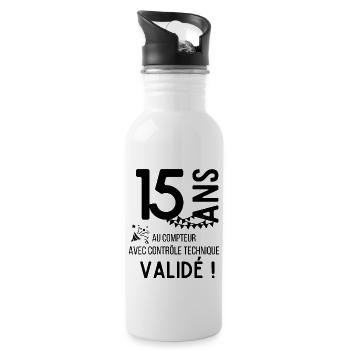 15 au compteur avec contrôle technique validé - Gourde avec paille intégrée - blanc - Droite