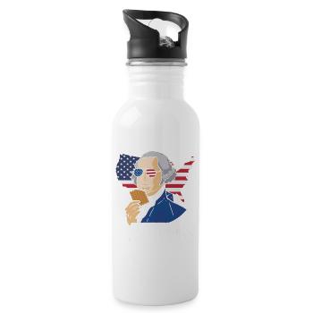 Washington Eats Fire Crackers July 4 Cookie - Water bottle with straw - white - Right