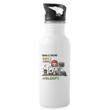 Programmer,Computer Programmer,Joke - Water bottle with straw - white - Right
