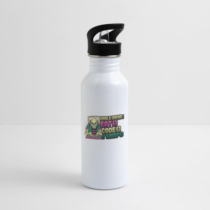 Trinkflasche mit integriertem Trinkhalm