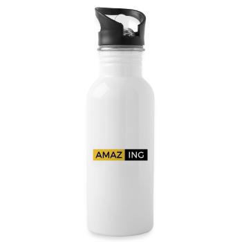 Erstaunliche Aussage - Trinkflasche mit integriertem Trinkhalm - Weiß - Rechts