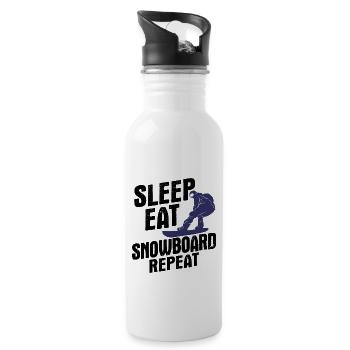 Snowboard Spruch für Snowboarder - Trinkflasche mit integriertem Trinkhalm - Weiß - Rechts