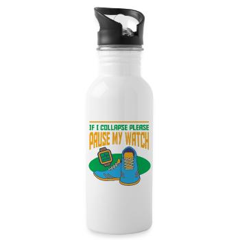 Lustiges Marathon Läufer Laufen Cross Country - Trinkflasche mit integriertem Trinkhalm - Weiß - Rechts