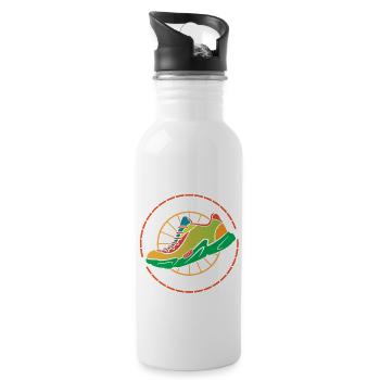 Lustiges Marathon Läufer Laufen Cross Country - Trinkflasche mit integriertem Trinkhalm - Weiß - Rechts