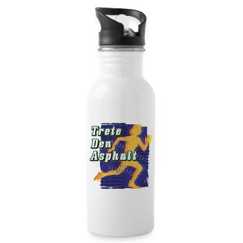 Lustiges Marathon Läufer Laufen Cross Country - Trinkflasche mit integriertem Trinkhalm - Weiß - Rechts