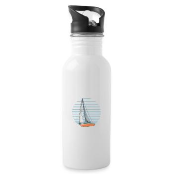 Sailboat Sailboat Better Then Therapie - Trinkflasche mit integriertem Trinkhalm - Weiß - Rechts