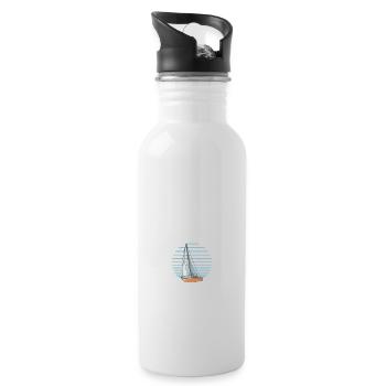 You Don't Need Always A Plan Just A Sailboat - Trinkflasche mit integriertem Trinkhalm - Weiß - Rechts
