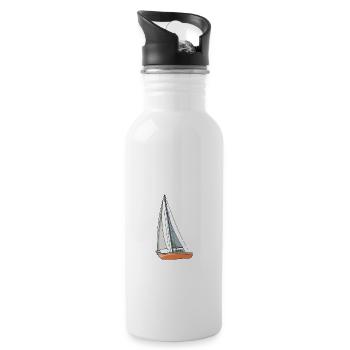 Sailboat Life Is Better With Sailboats - Trinkflasche mit integriertem Trinkhalm - Weiß - Rechts