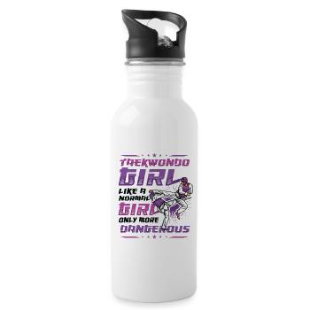 Martial Arts Girls Taekwondo - Water bottle with straw - white - Right