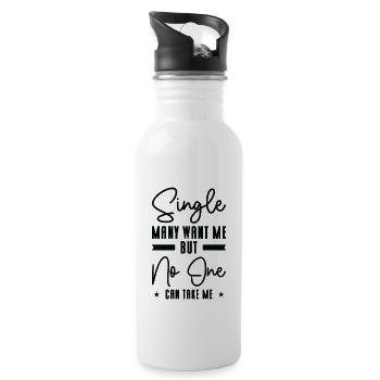 Single Beziehung Solo Unabhängiger Single Zitate - Trinkflasche mit integriertem Trinkhalm - Weiß - Rechts