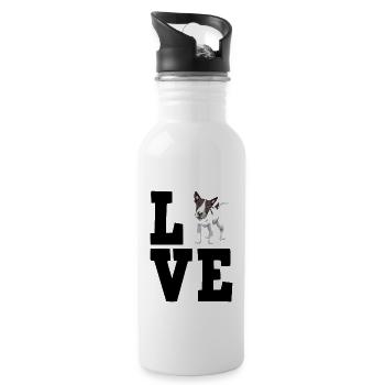 Bull terrier - Water bottle with straw - white - Right