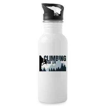 Climbing for life - Klettern Bergsteigen Berge - Trinkflasche mit integriertem Trinkhalm - Weiß - Rechts