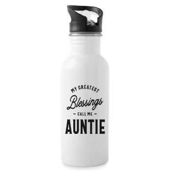 Funny Auntie - Water bottle with straw - white - Right