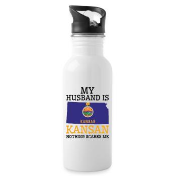 Rien ne me fait peur Kansan mari Kansas - Gourde avec paille intégrée - blanc - Droite