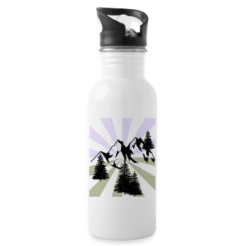 Montagnes Nature Ecologie Environnement Nature Amoureux Noël - Gourde avec paille intégrée - blanc - Droite