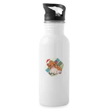 I'd Rather Be With My Hamster - Water bottle with straw - white - Right