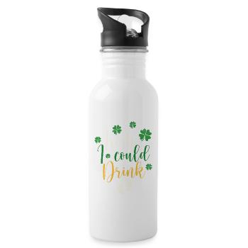 Irish I Could Drink Schwangerschaftsankündigung - Trinkflasche mit integriertem Trinkhalm - Weiß - Rechts