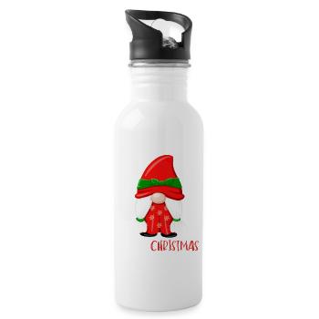 Joyeux Noël Drôle de Chemise de Noël - Gourde avec paille intégrée - blanc - Droite
