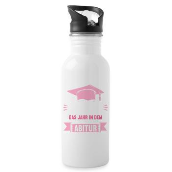 Abitur 2023 Das Jahr in dem coole Mädchen Abi mach - Trinkflasche mit integriertem Trinkhalm - Weiß - Rechts