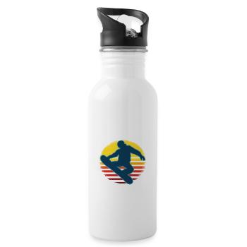 Just A Boy Who Loves Snowboard - Water bottle with straw - white - Right