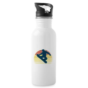 Snowboard Is Calling Me And I Must Go - Water bottle with straw - white - Right
