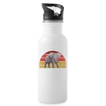 Elephant Africa - Water bottle with straw - white - Right